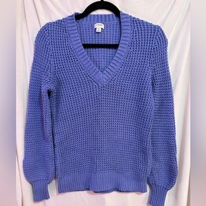 NWOT J Crew Blue V Neck Sweater Size S